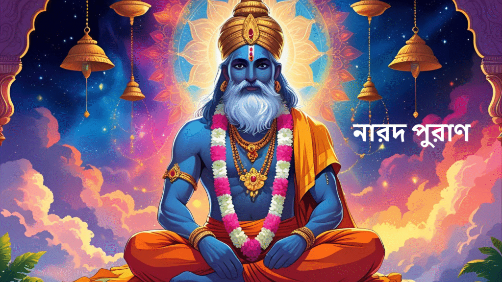 নারদ মুনি আধুনিক তরুণদের আত্মউন্নয়ন ও নৈতিকতা শেখাচ্ছেন, এক আধ্যাত্মিক পরিবেশে।
