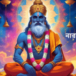 নারদ মুনি আধুনিক তরুণদের আত্মউন্নয়ন ও নৈতিকতা শেখাচ্ছেন, এক আধ্যাত্মিক পরিবেশে।